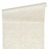 Versace|Papier peint ornemental classique blanc crème métallisé|Papier Peint