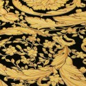 Versace|Classic ornamental wallpaper black and gold metallic|Wallpaper