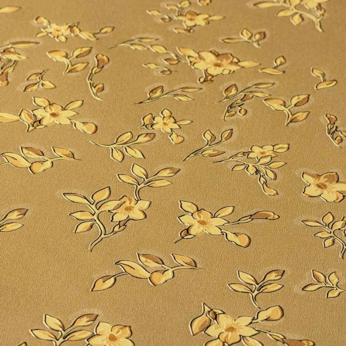 Versace|Papier peint petites fleurs or métallisé|Papier Peint