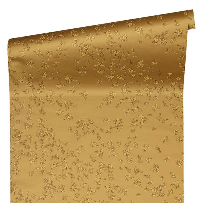Versace|Papier peint petites fleurs or métallisé|Papier Peint