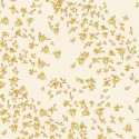 Versace|Papel pintado flores pequeñas blanco y dorado metalizado|Papel Pintado