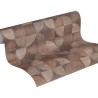 As Creation|Wooden mosaic wallpaper brown circles|Wallpaper