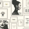As Creation|Vintage fashion collage style wallpaper white cream|Wallpaper