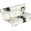 As Creation|Vintage fashion collage style wallpaper white cream|Wallpaper