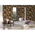 As Creation|Papier peint style tropical plantes bambou doré brillant|Papier Peint