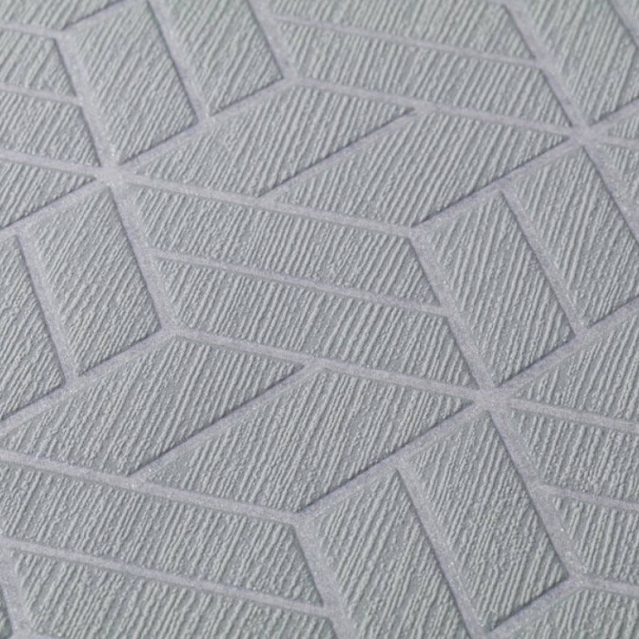 As Creation|Papel Pintado geométrico metalizado textura gris plata|Papel Pintado