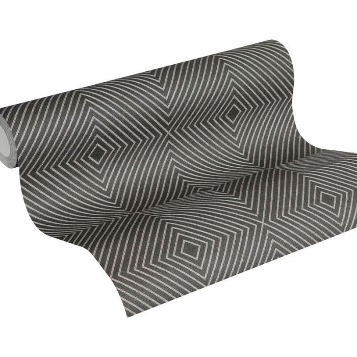 As Creation|Papier peint design moderne effet 3D reliefs gris|Papier Peint