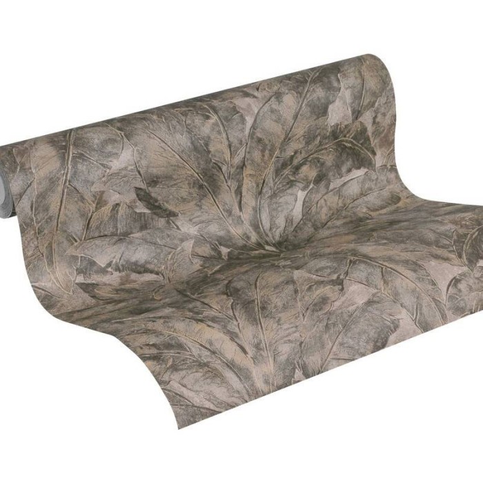 Papel Pintado hojas grandes tropicales marrón - As Creation Metropolitan Stories 369271