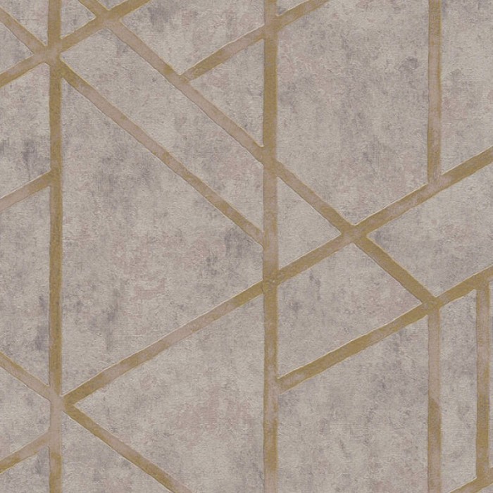 As Creation|Papel Pintado hormigón geométrico metalizado taupe dorado|Papel Pintado