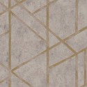 As Creation|Papel Pintado hormigón geométrico metalizado taupe dorado|Papel Pintado
