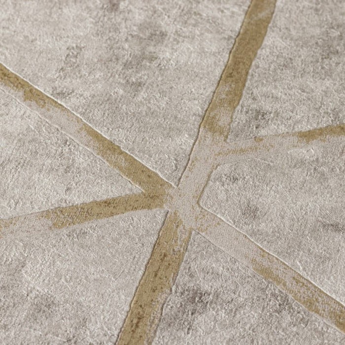 As Creation|Papel Pintado hormigón geométrico metalizado taupe dorado|Papel Pintado