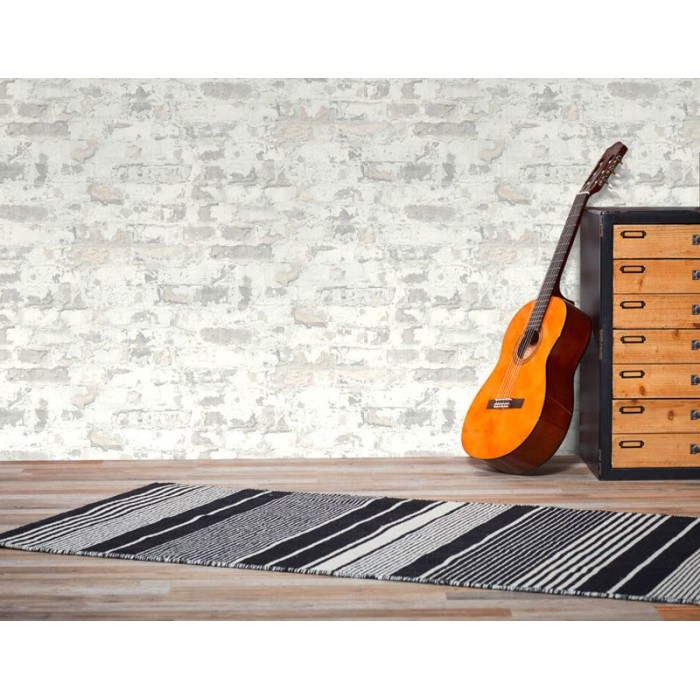 As Creation|Papier peint brique enduite plâtre blanc crème|Papier Peint