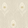 Architects Paper|Papier peint plumes de paon beige élégant|Papier Peint