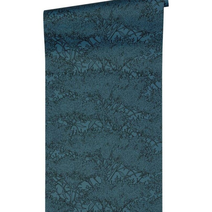 Architects Paper|Florale moderne Tapete mit Wildpflanzen in Blau|Tapeten
