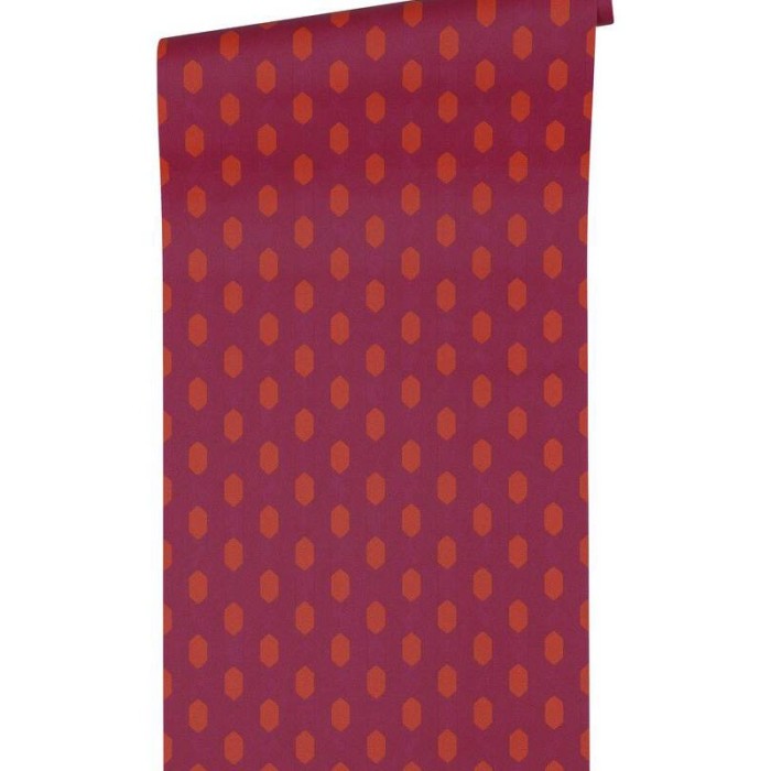 Architects Paper|Ethno-Tapete modern mit kleinen Rauten violett und orange|Tapeten