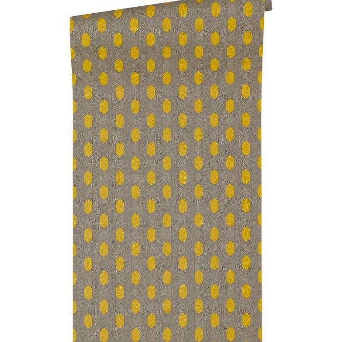 Architects Paper|Moderne Tapete mit kleinen Rauten in Braun und Gelb|Tapeten