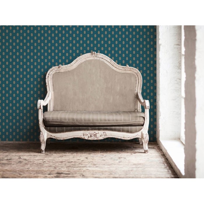 Architects Paper|Papel pintado moderno con aires étnico azul y marrón|Papel Pintado