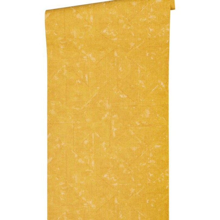 Architects Paper|Papier peint moderne effet textile ethnique africain jaune|Papier Peint