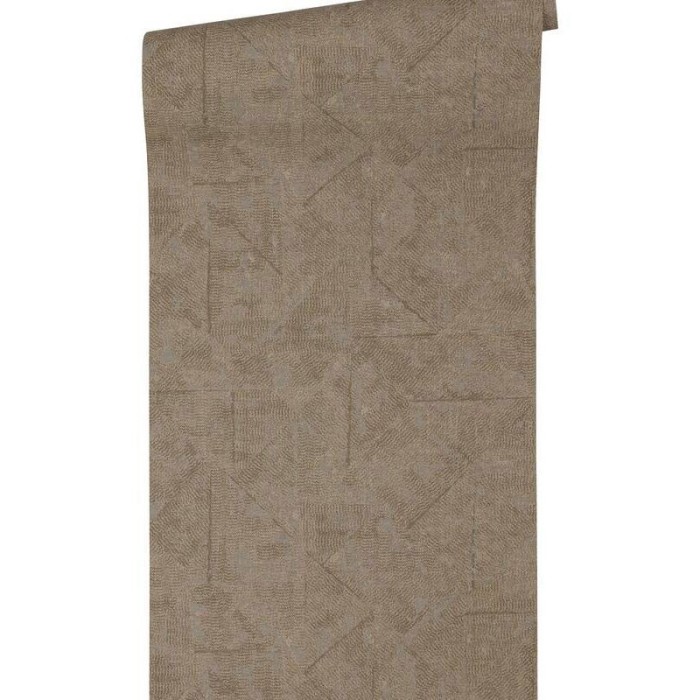 Architects Paper|Papier peint moderne effet textile ethnique africain marron|Papier Peint
