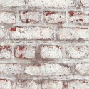 Papeldecor|Wallpaper aged white and red brick|Brick Imitation