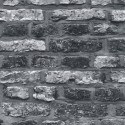 Papeldecor|Wallpaper aged black brick|Brick Imitation