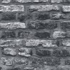 Papeldecor|Wallpaper aged black brick|Brick Imitation