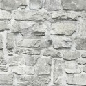 Papeldecor|Rustikale Tapete in grauer Steinmauer-Optik|Steinimitat