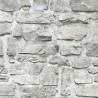 Papeldecor|Rustikale Tapete in grauer Steinmauer-Optik|Steinimitat