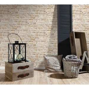 As Creation|Papier Peint mur rustique en pierre naturelle|Imitation Pierre 2