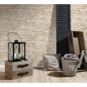 Papeldecor|Tapete rustikale Mauer Steine beige|Steinimitat