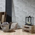Papeldecor|Papier peint rustique imitation pierre gris clair|Imitation Pierre