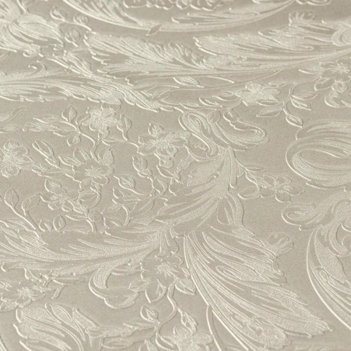 Papeldecor|Papel pintado ornamental con téxtura metalizado gris dorado|Papel Pintado