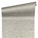 Papeldecor|Ornamental wallpaper with grey and gold metallic texture|Wallpaper