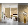 Papeldecor|Ornamental wallpaper with white and gold metallic texture|Wallpaper