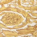 Papel pintado ornamental con téxtura metalizado blanco dorado -  219-1846