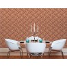 Papeldecor|Ornamental wallpaper with red and gold metallic texture|Wallpaper