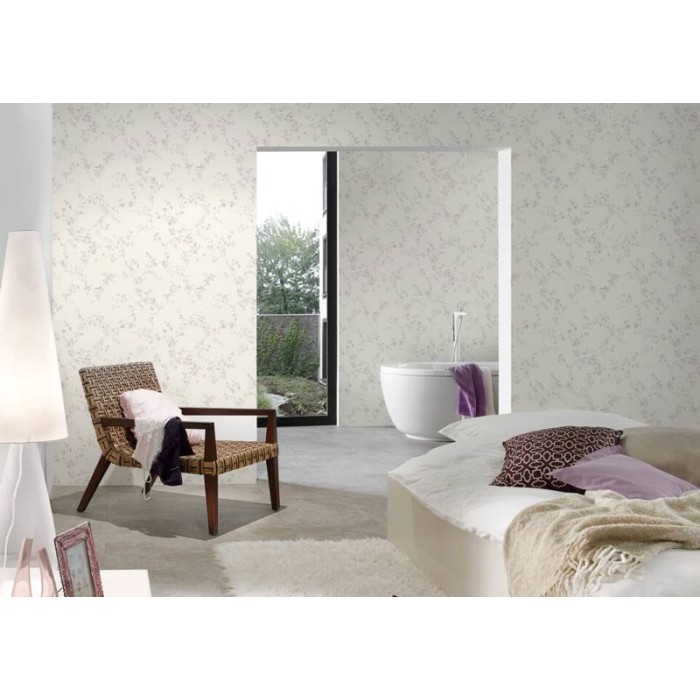 Papeldecor|Wallpaper Nordic style white flowers|Wallpaper