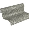 Papeldecor|Papier Peint damas avec médaillons gris brillant|Papier Peint