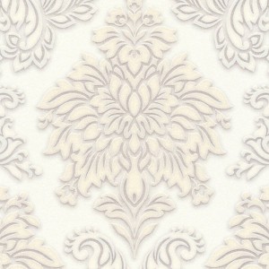 Eijffinger|Papier peint ethnique motifs en relief gris argent brillant|Damas