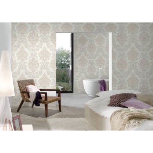 Eijffinger|Papier peint ethnique motifs en relief gris argent brillant|Damas 2