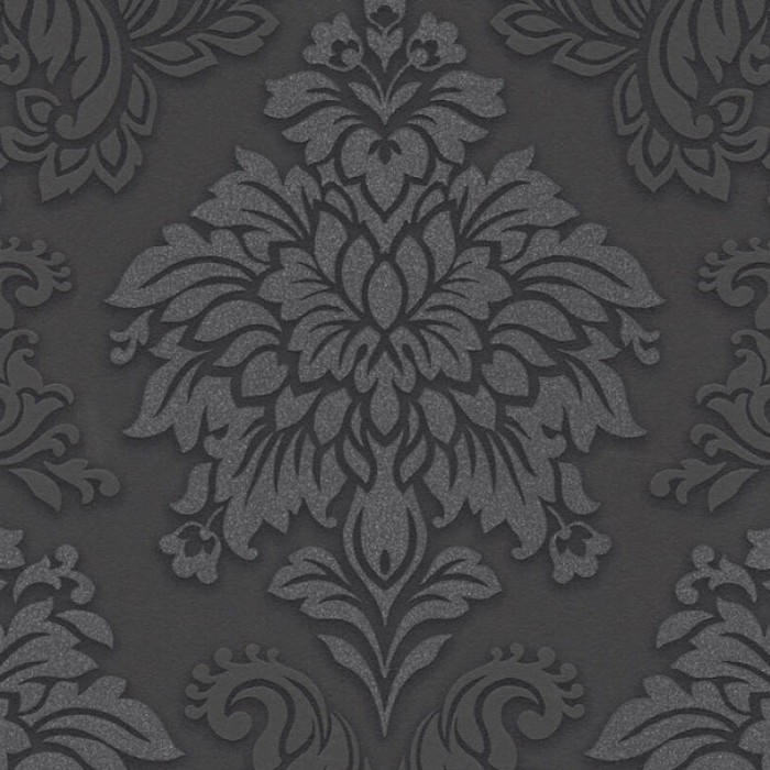 Papeldecor|Papel Pintado damasco negro con brillo y texturas|Papel Pintado