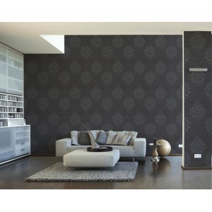 Versace|Papel pintado Versace floral ornamental crema, dorado y negro|Damasco 2