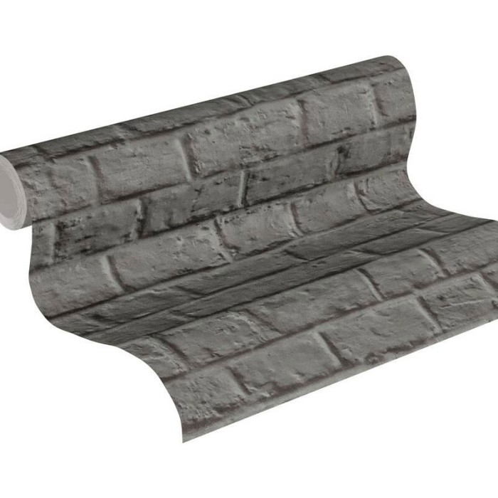 Papel pintado ladrillo gris oscuro pintado -  219-1922