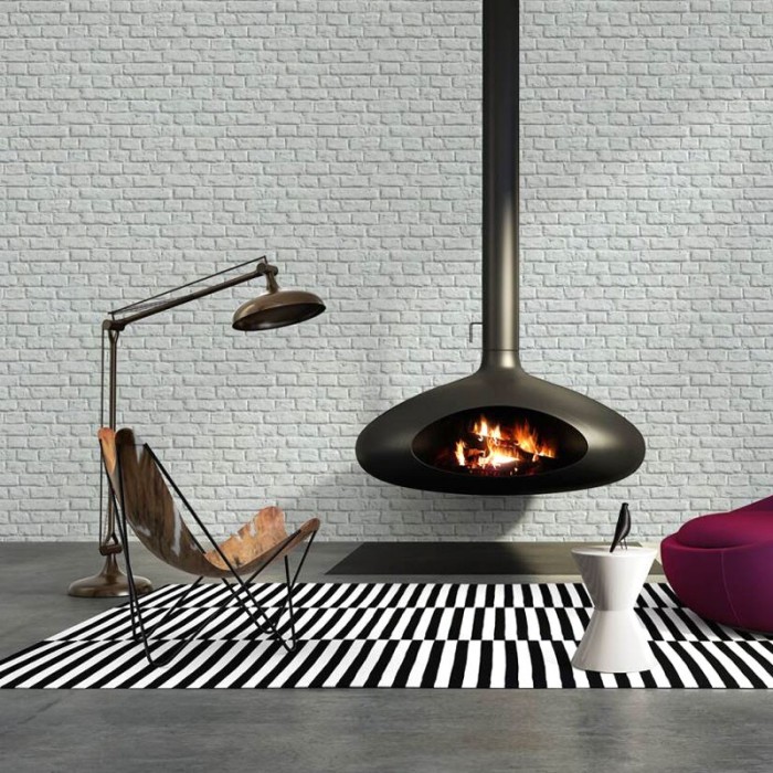 Papeldecor|Wallpaper light gray brick façade|Brick Imitation