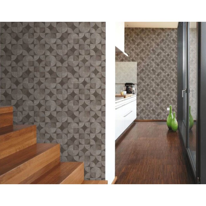 Papel Pintado mosaico madera moderno gris -  219-1927