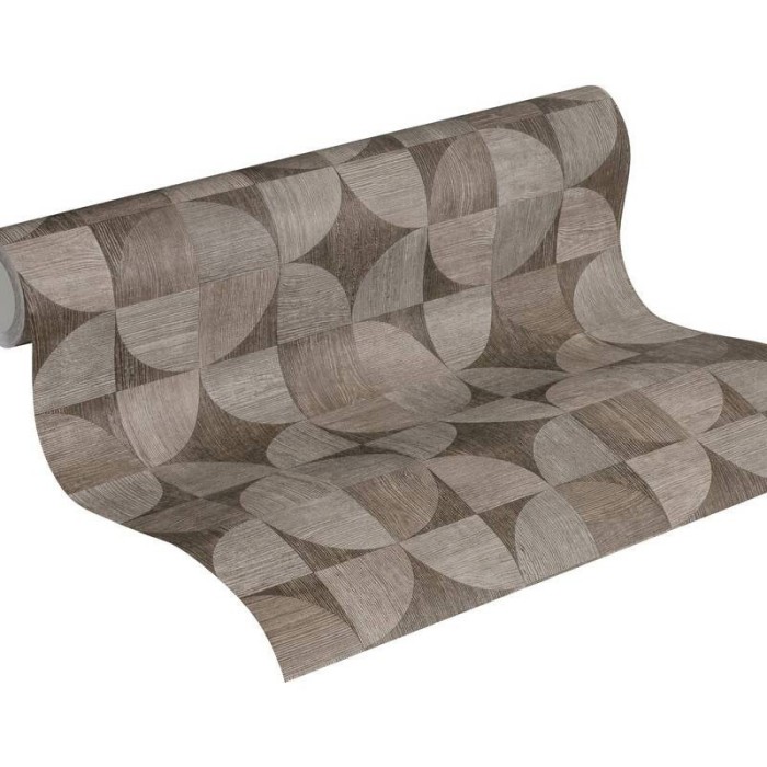 Papeldecor|Papier Peint mosaïque bois moderne gris|Imitation Bois
