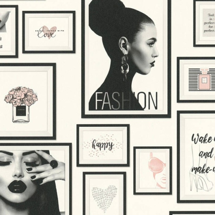 Papeldecor|Papel Pintado collage vintage blanco crema|Papel Pintado