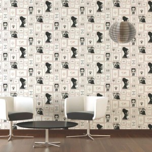 Eijffinger|Ethnic wallpaper in metallic beige with tribal patterns|Wallpaper 2