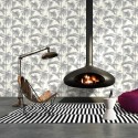 Papeldecor|Papier Peint bambou effet argent métallisé|Papier Peint