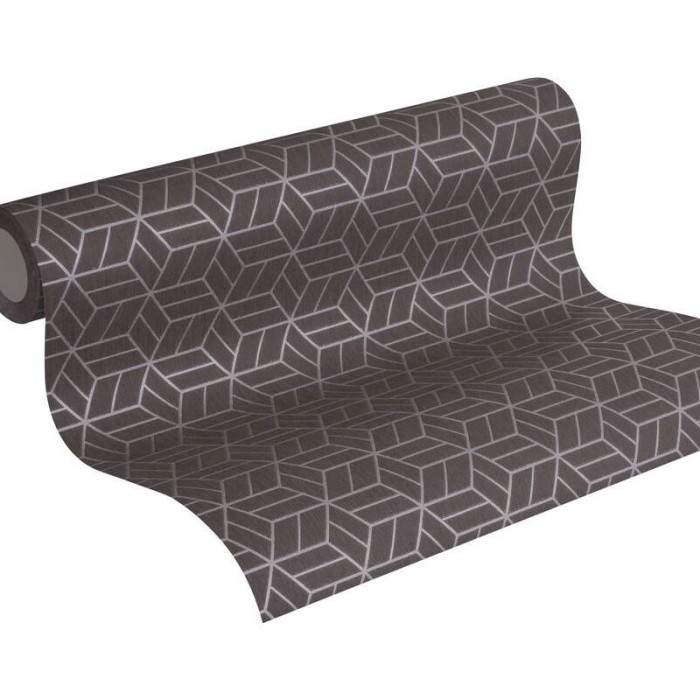 Papeldecor|Moderner geometrischer Würfel in Braun Tapete|Tapeten